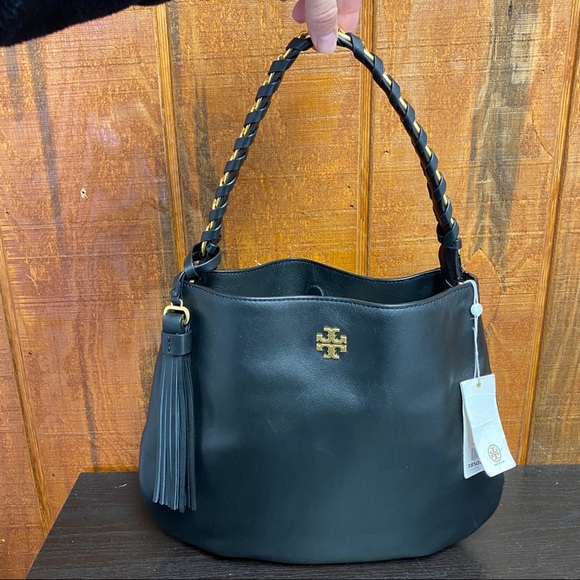 Tory Burch Handbags - Tory Burch Brooke Large Leather Hobo - Black